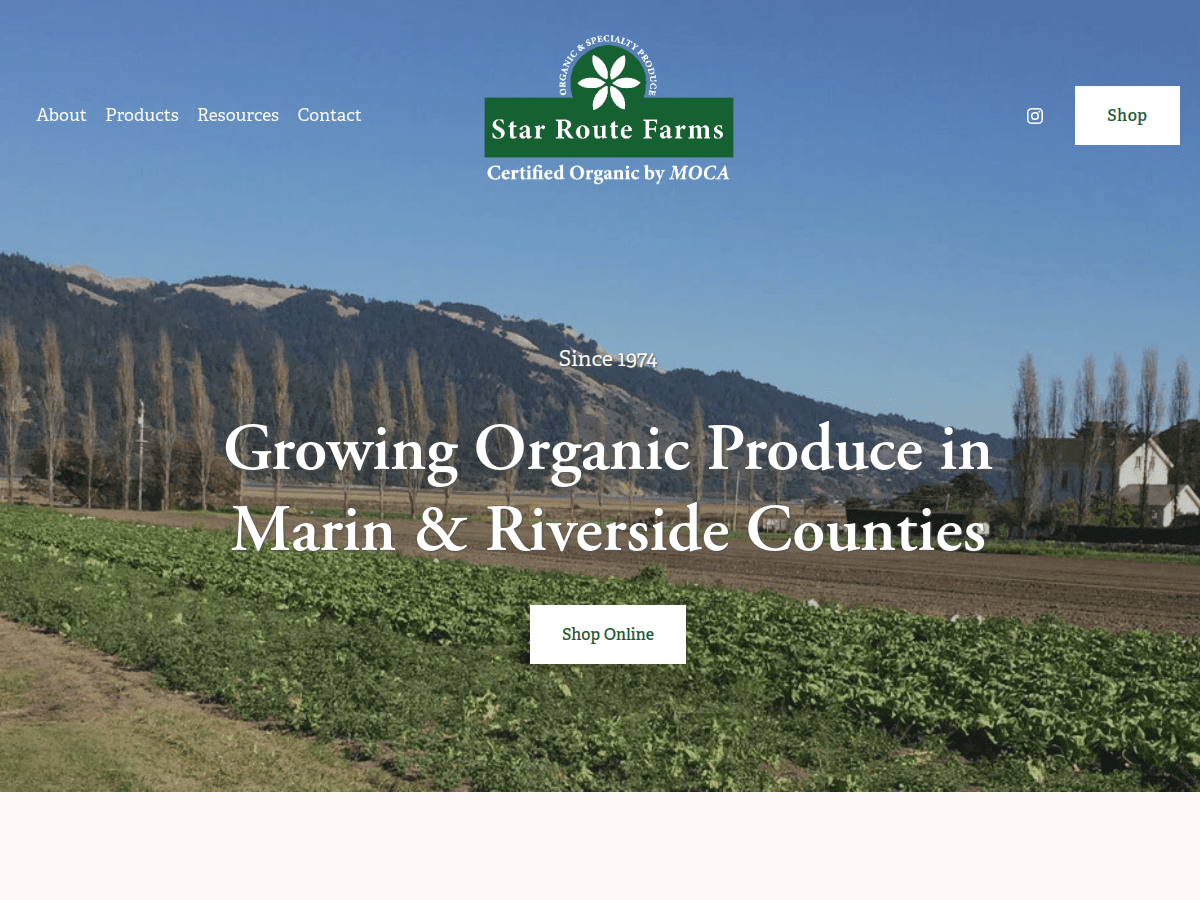 Star Route Farms website